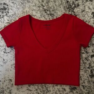 Garage Red V-Neck Women's Top